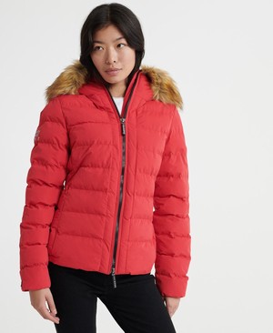 Superdry Arctic Puffer Női Kabát Piros | TJFBA4197